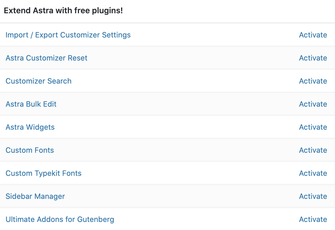 Free plugins to extend Astra theme.