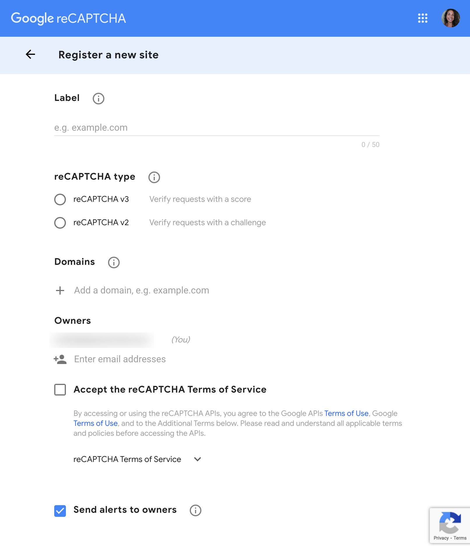 Google reCAPTCHA form