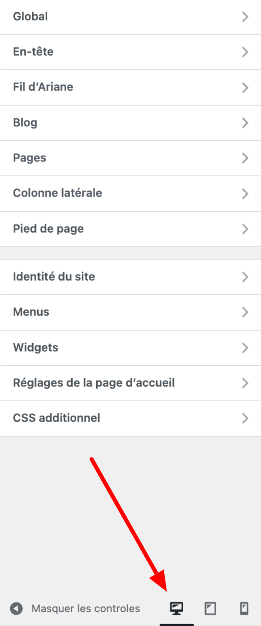 L'aspect responsive sur l'Outil de personnalisation de WordPress.
