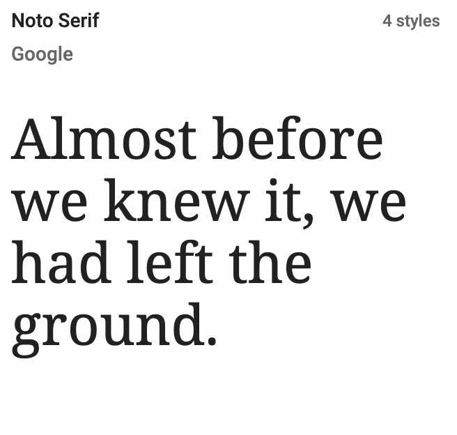 Noto Serif Google font