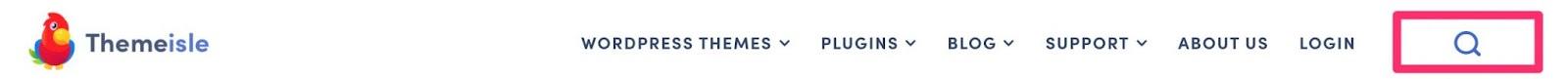 The search bar in Themeisle's header.