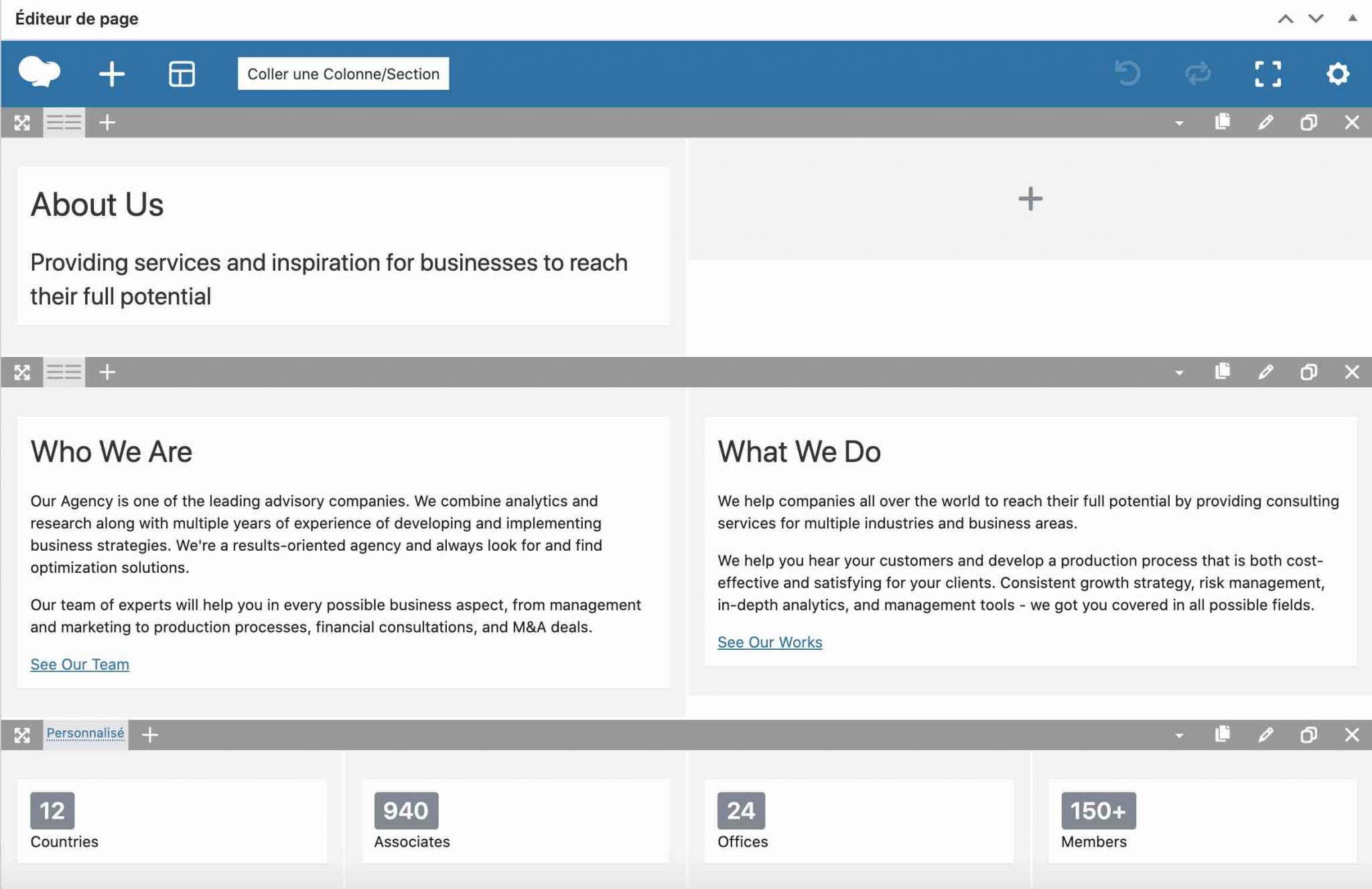 WPBakery en back end
