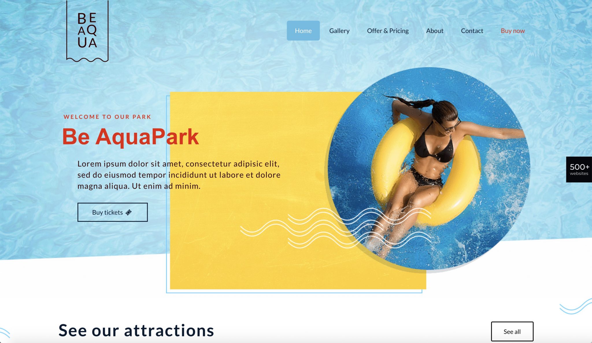 Be AquaPark template demo of BeTheme