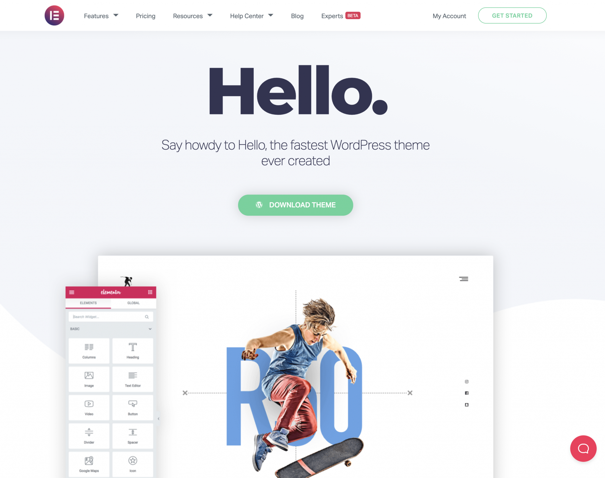 Hello theme for Elementor