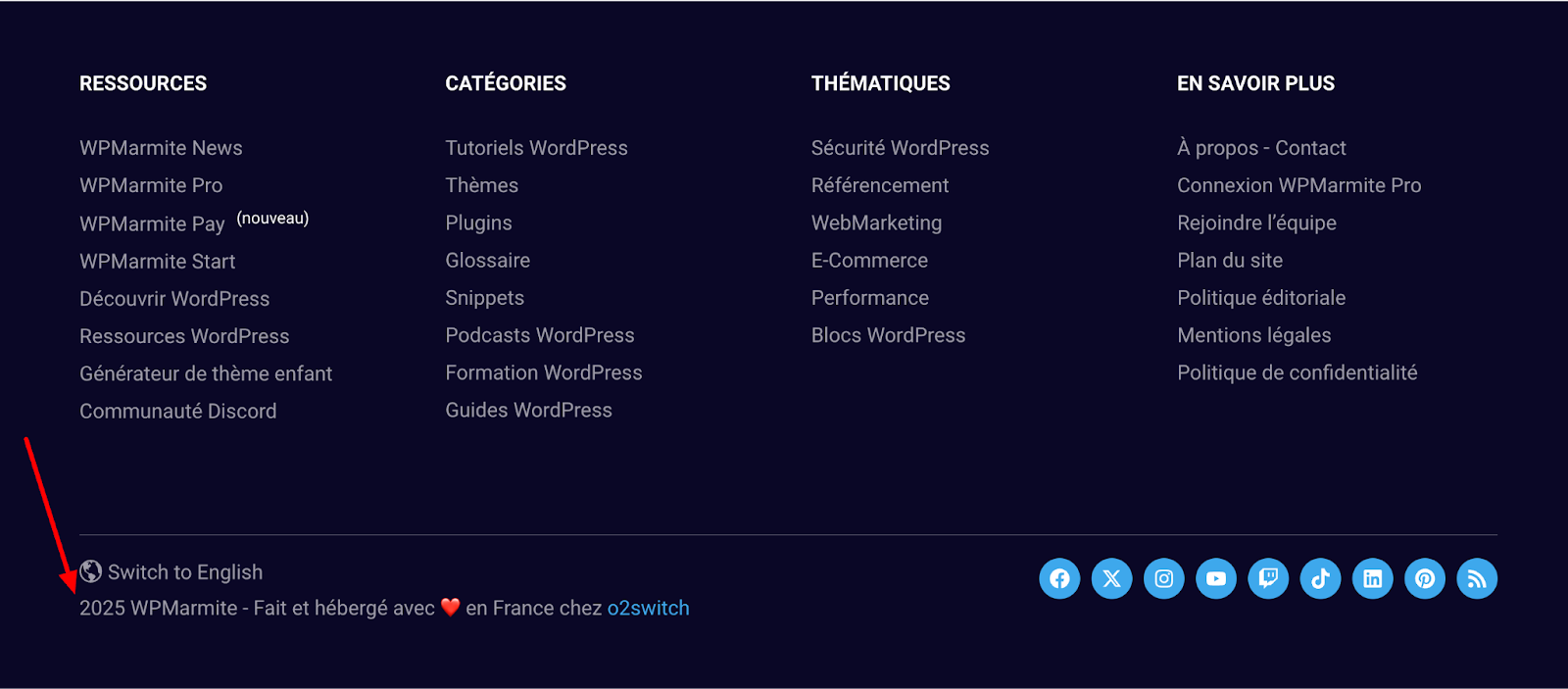 Le copyright sur le site WPMarmite