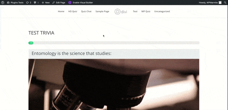 WP quiz free templates of quizzes