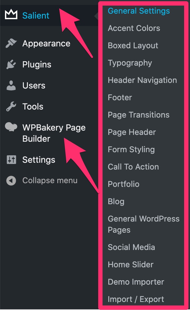 Salient general settings