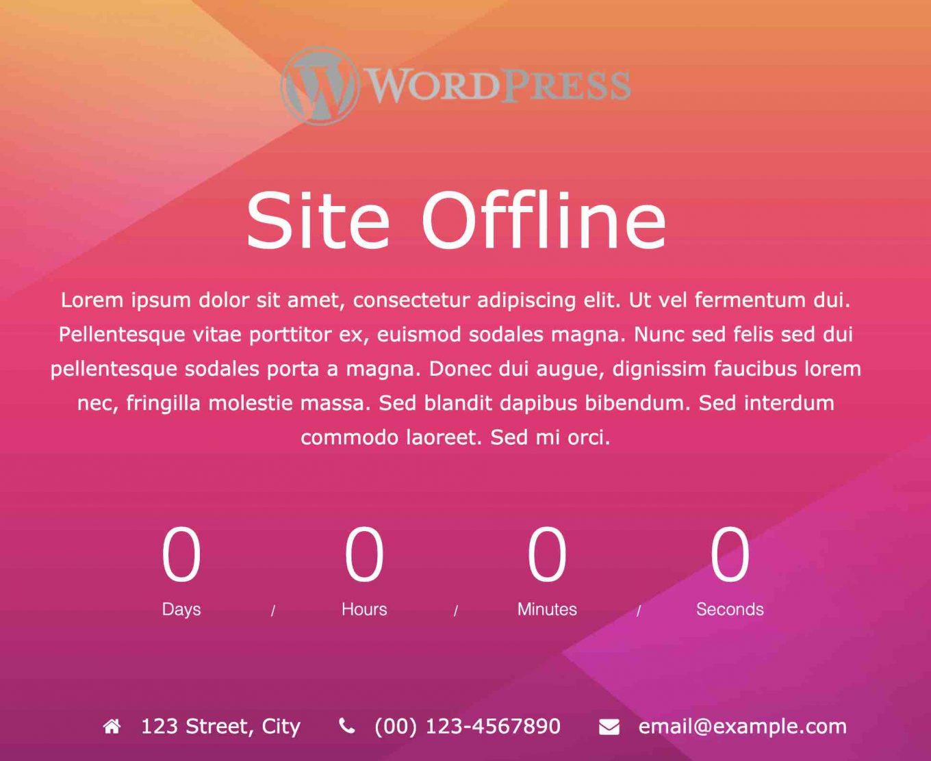 Design de la page de maintenance