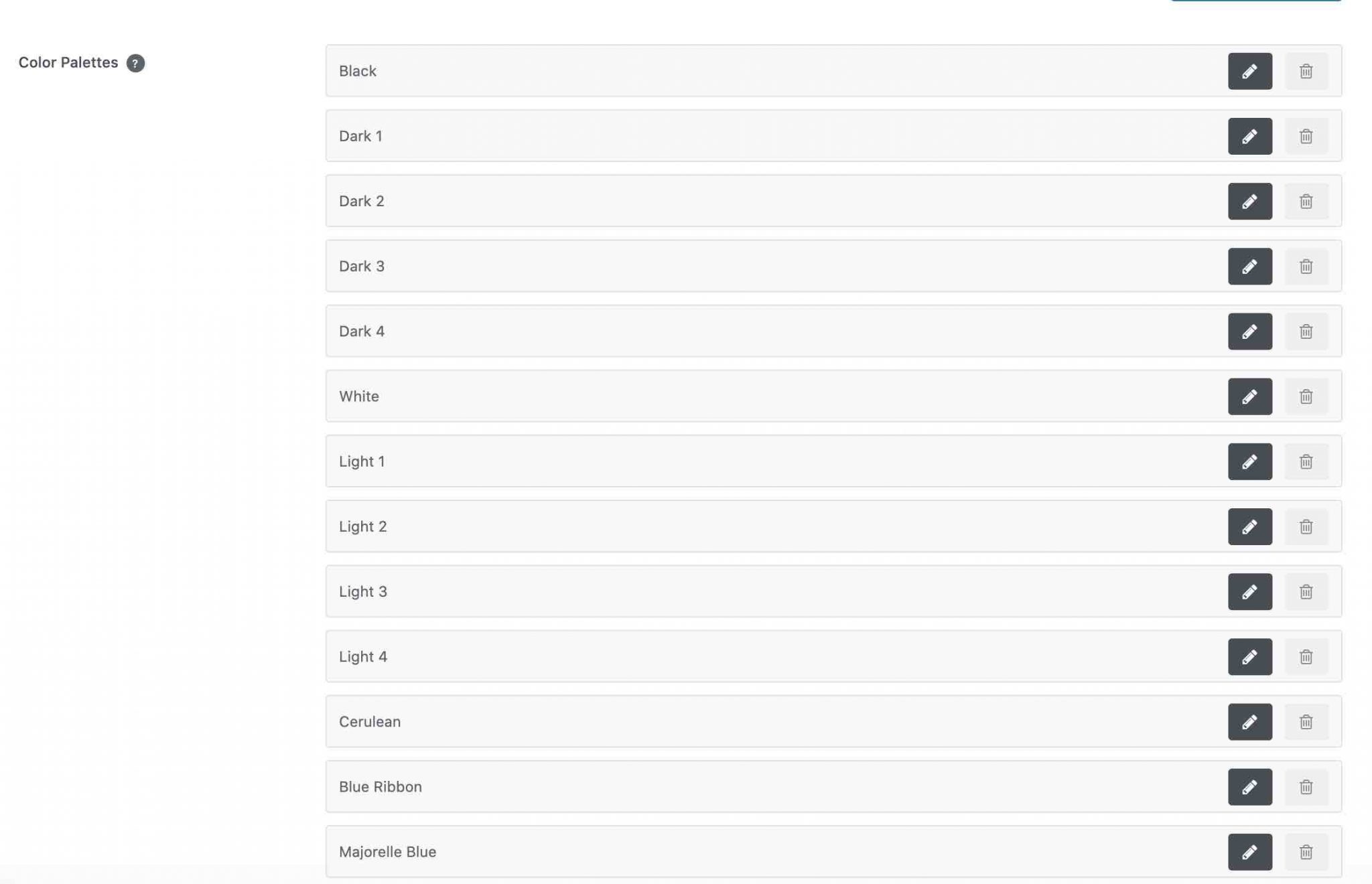 Color Palettes choice of the Uncode theme