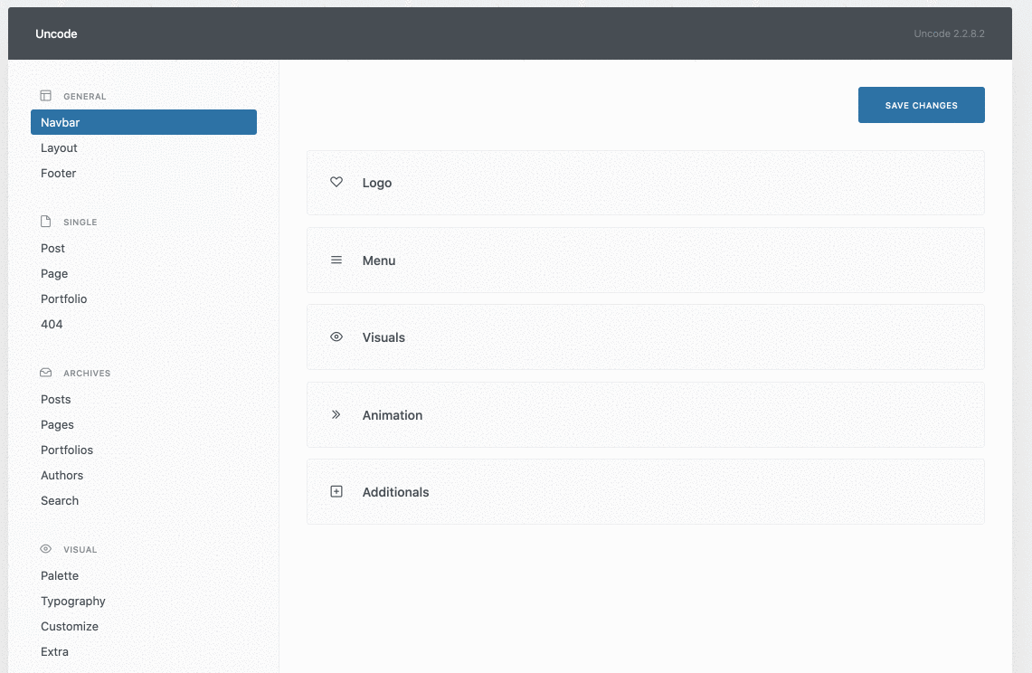Uncode drop down menu example