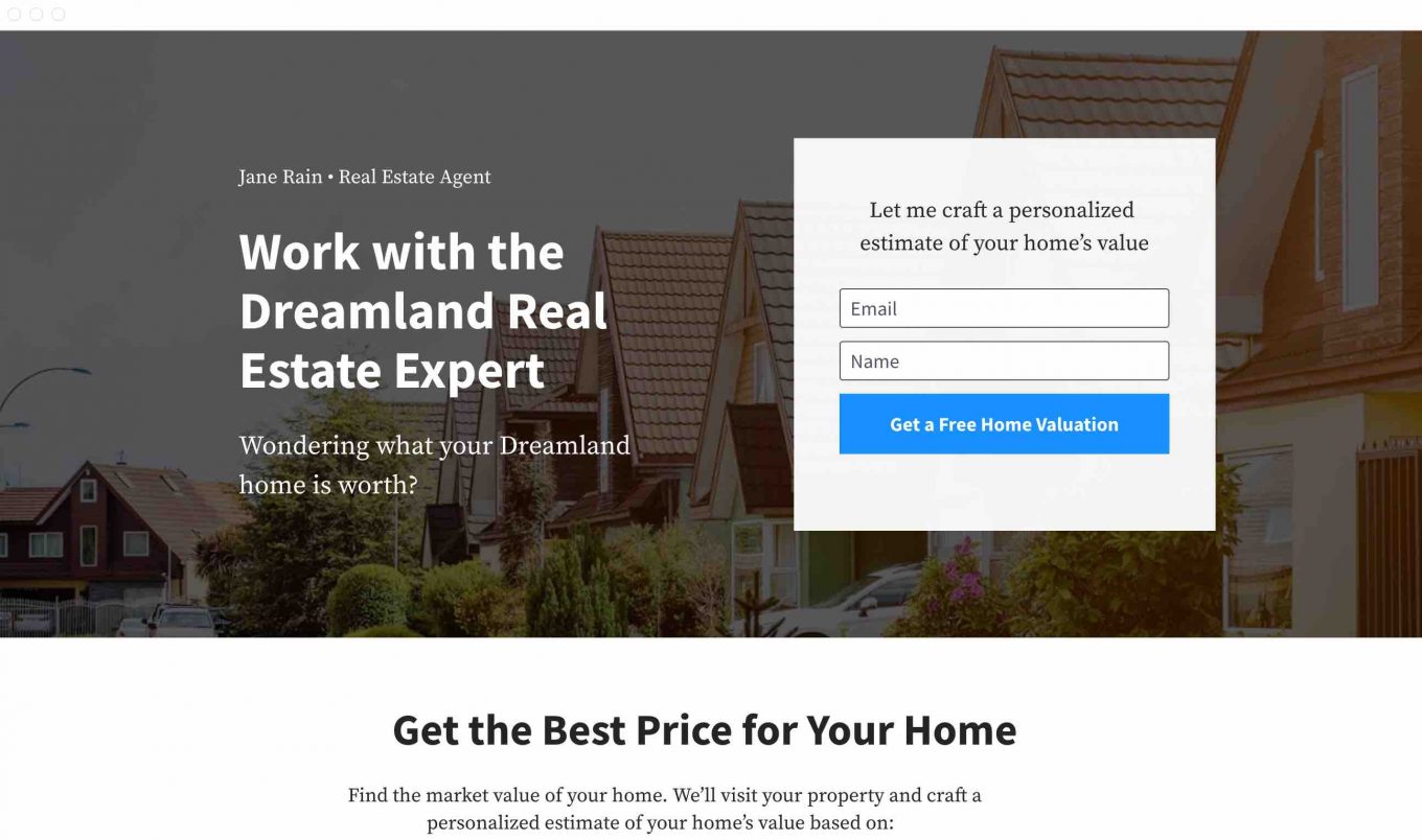 Un exemple de landing page issu du site de Lead Pages.