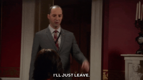 Man says "I'll just leave"