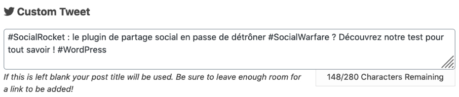 Exemple de personnalisation de tweet.