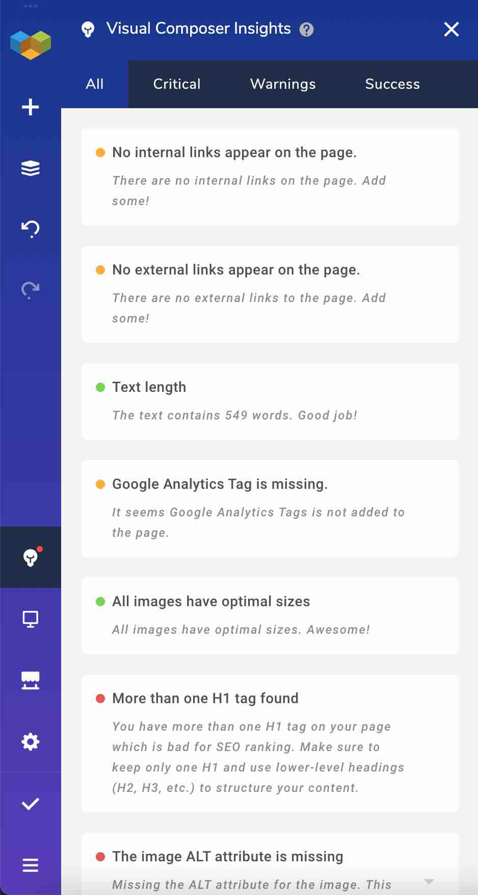 Visual Composer Insights.