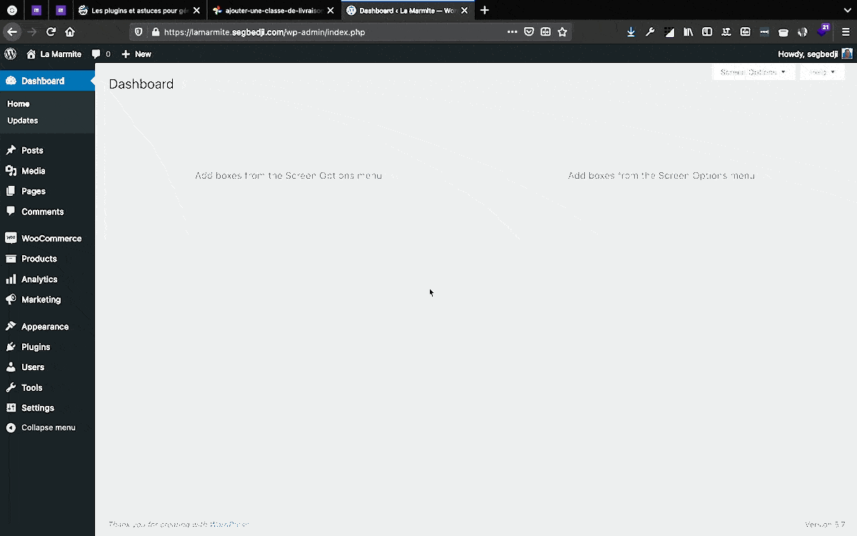 Add a shipping class on WooCommerce