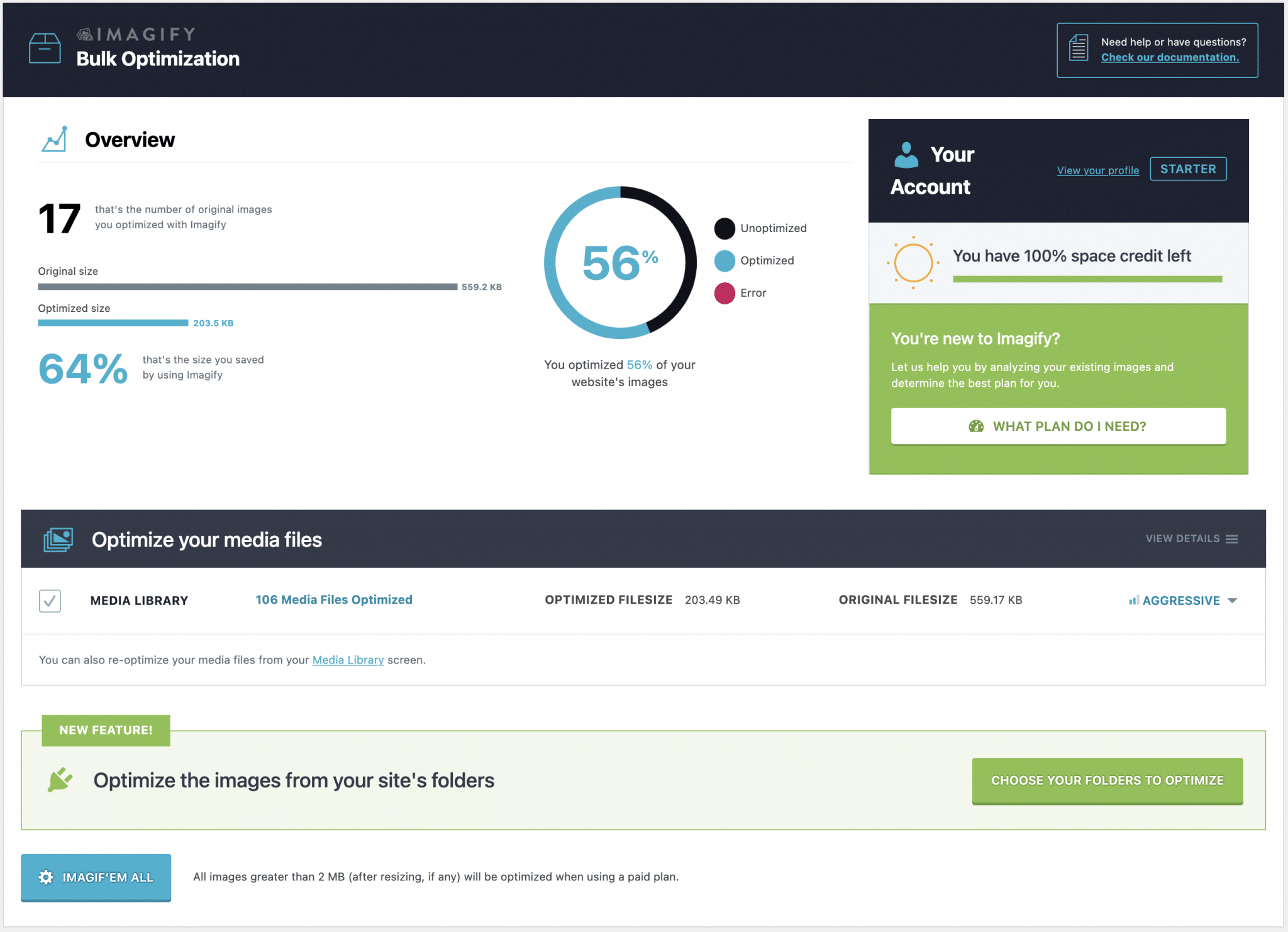 Bulk Optimization on Imagify