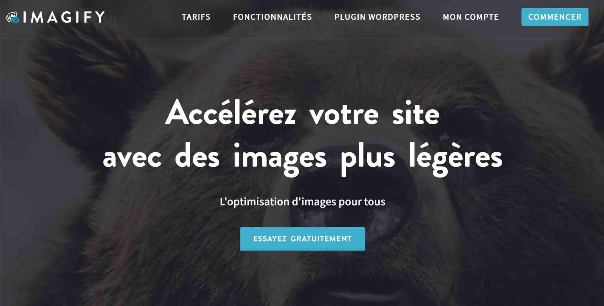 Page d'accueil du site Imagify