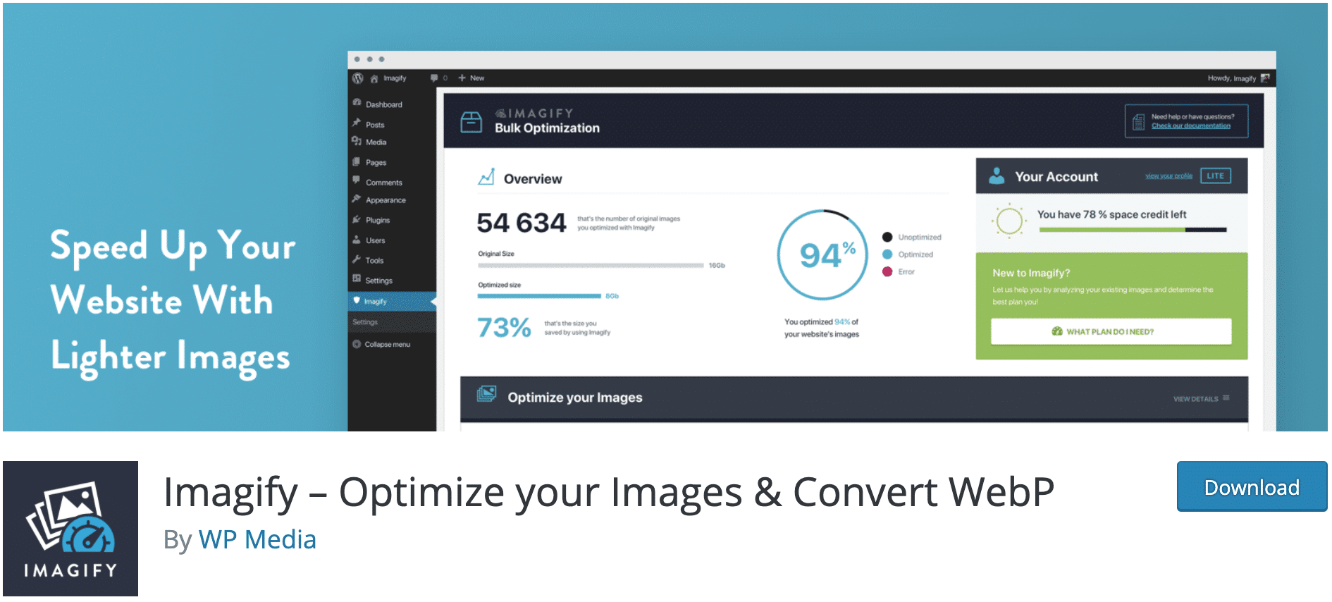 Imagify plugin to download on the WordPress official repository