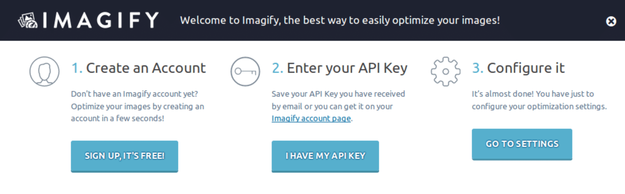 Imagify step by step installation process