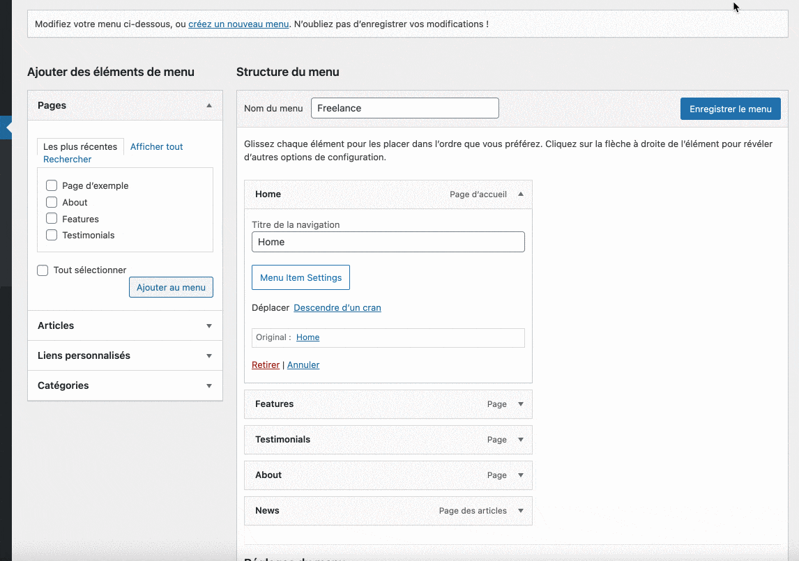 Mega Menu settings on Kadence theme