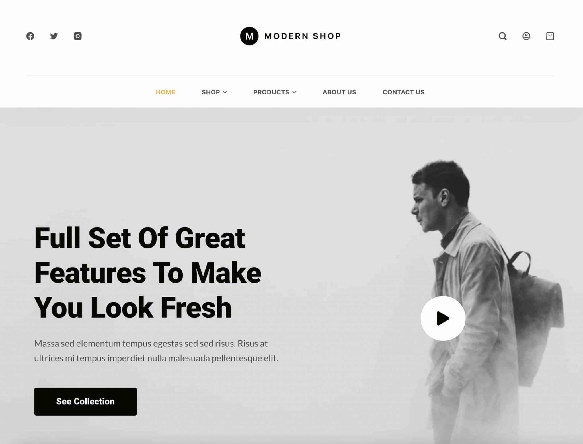 Le template Modern Shop