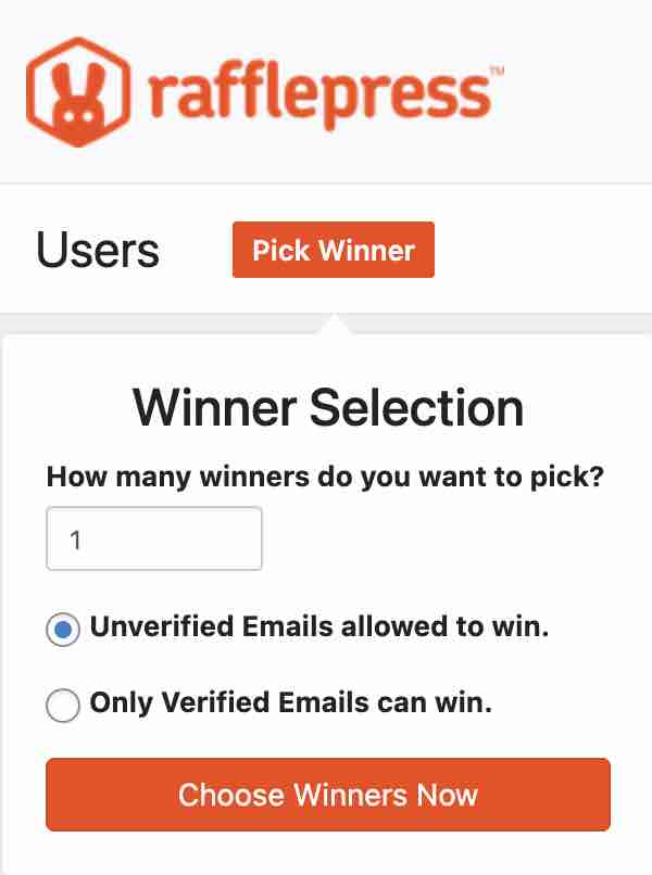 RafflePress permet de tirer au sort les vainqueurs de votre concours.