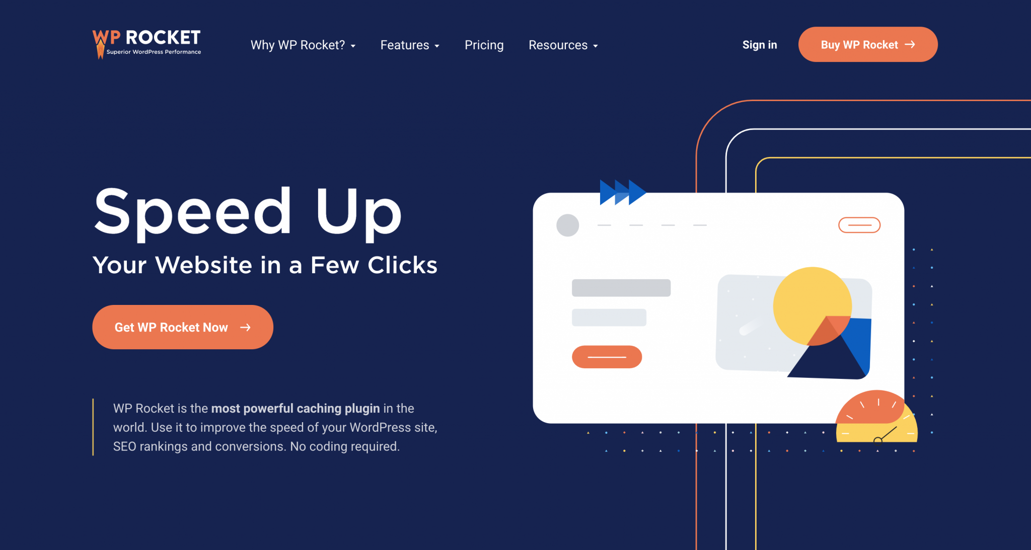 WP Rocket's website homepage