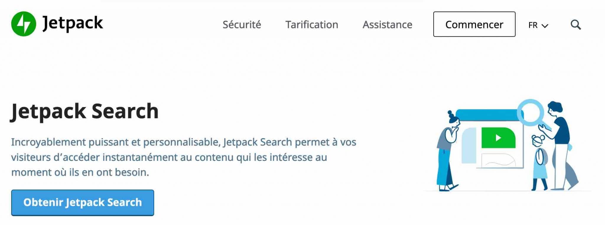 Jetpack Search permet d'activer une recherche élastique.
