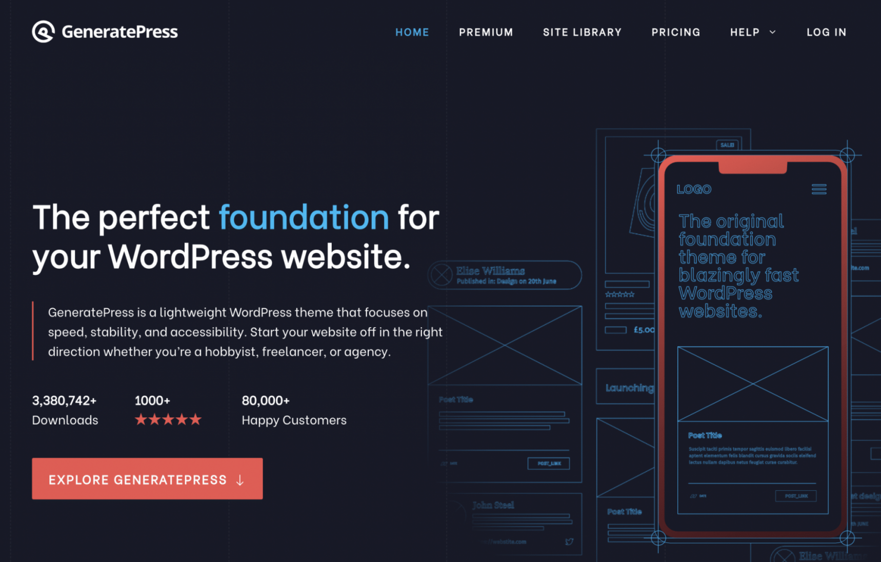 Le thème WordPress GeneratePress.