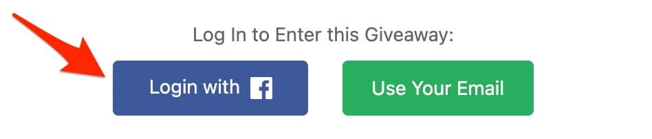 Facebook login on RafflePress.