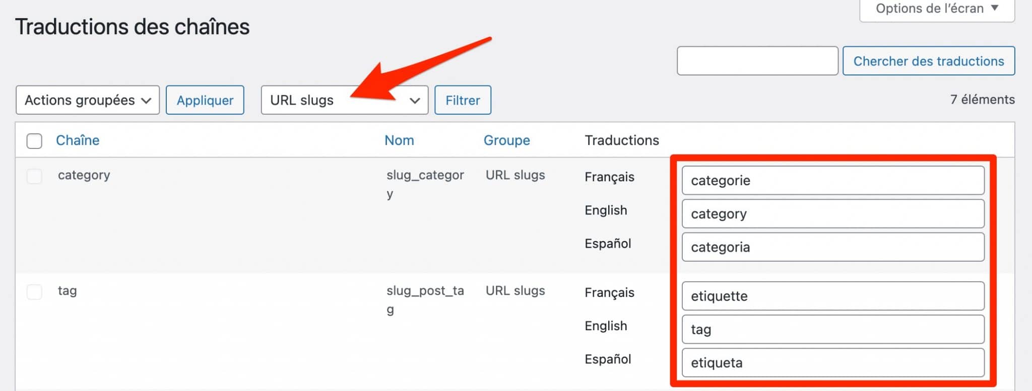 Polylang sur WordPress permet facilement de traduire vos slugs d'URLS.
