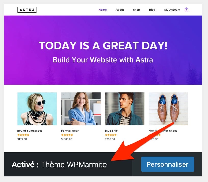 Activation du thème WPMarmite.