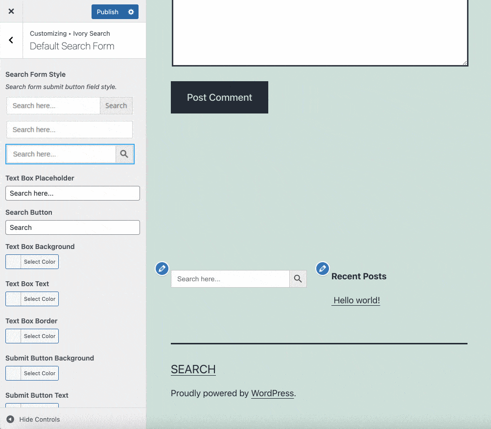 Customization tool of the Ivory Search plugin to custom the default search form.