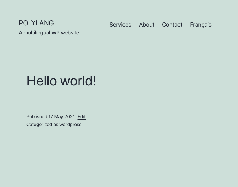 Custom menu for each language.