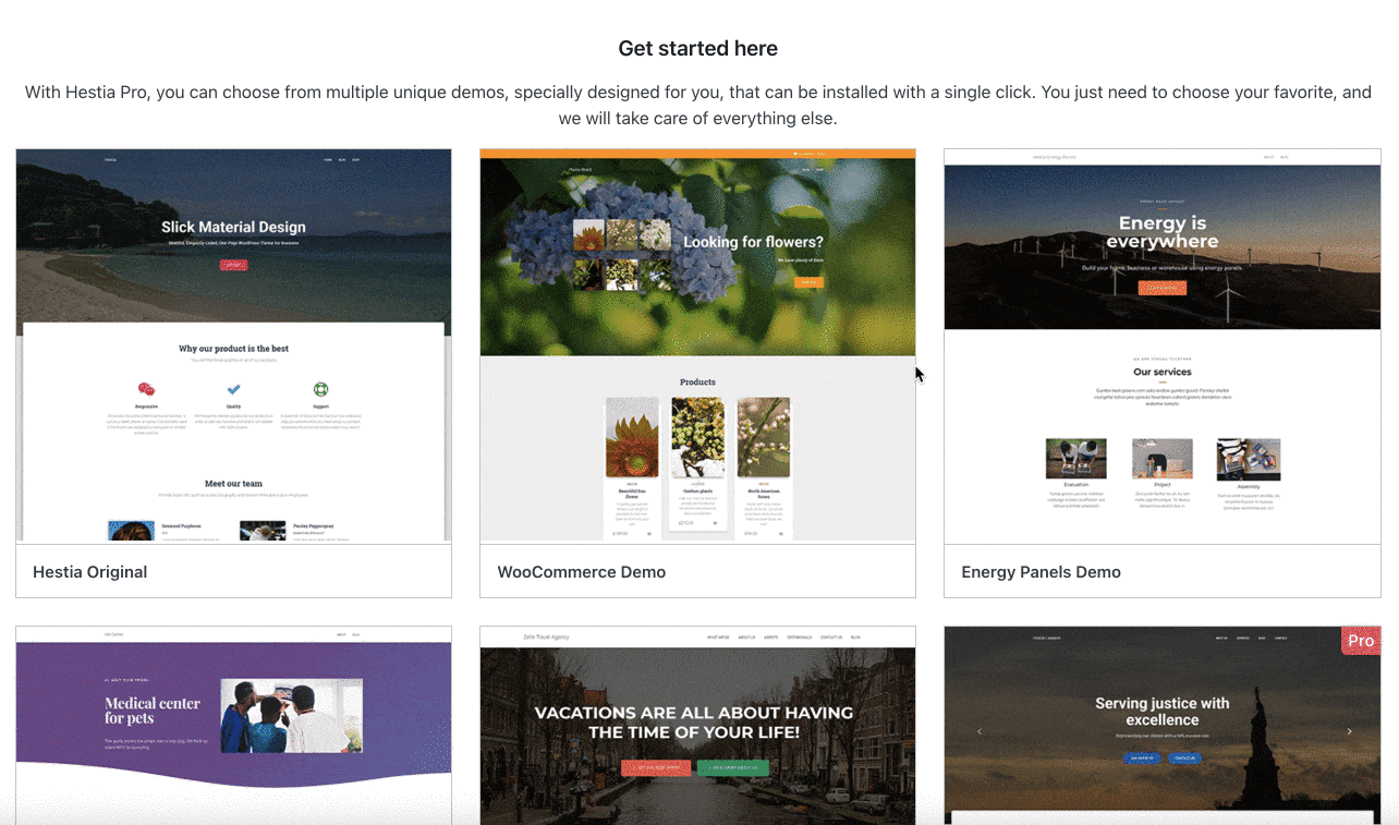 Les Starter Sites de Hestia.