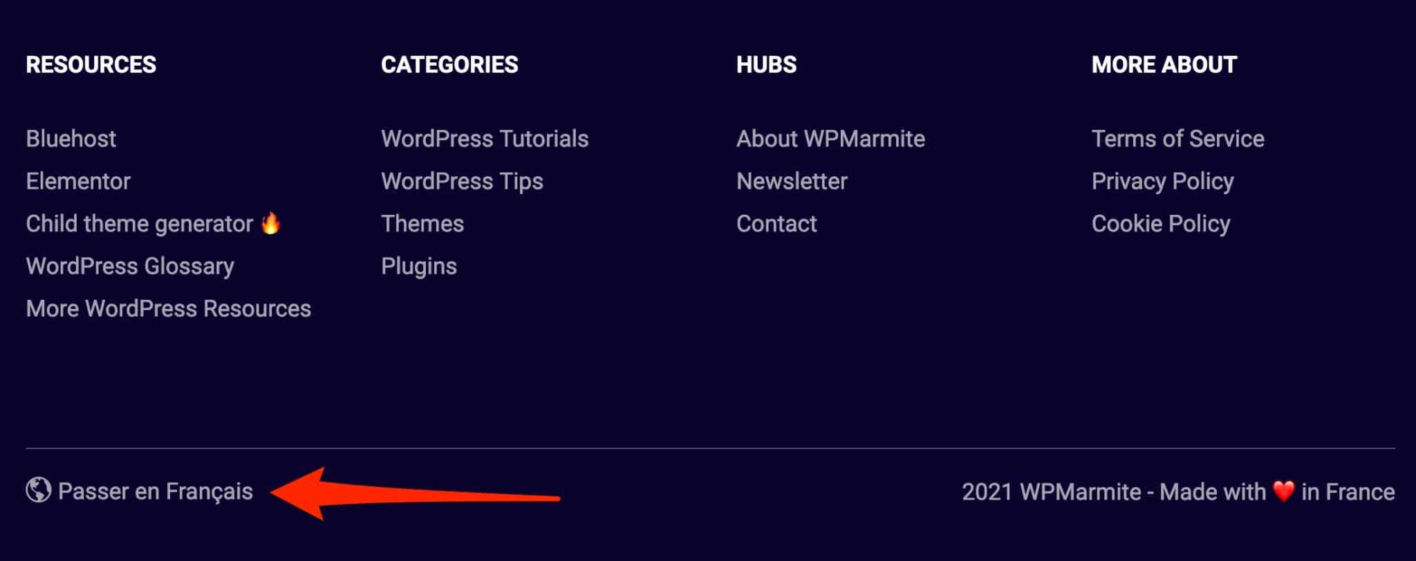 WPMarmite language switcher.