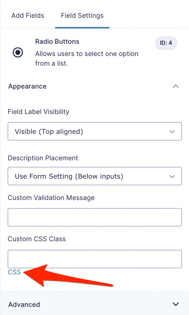 Un lien CSS avec CSS Ready Classes for Gravity Forms.