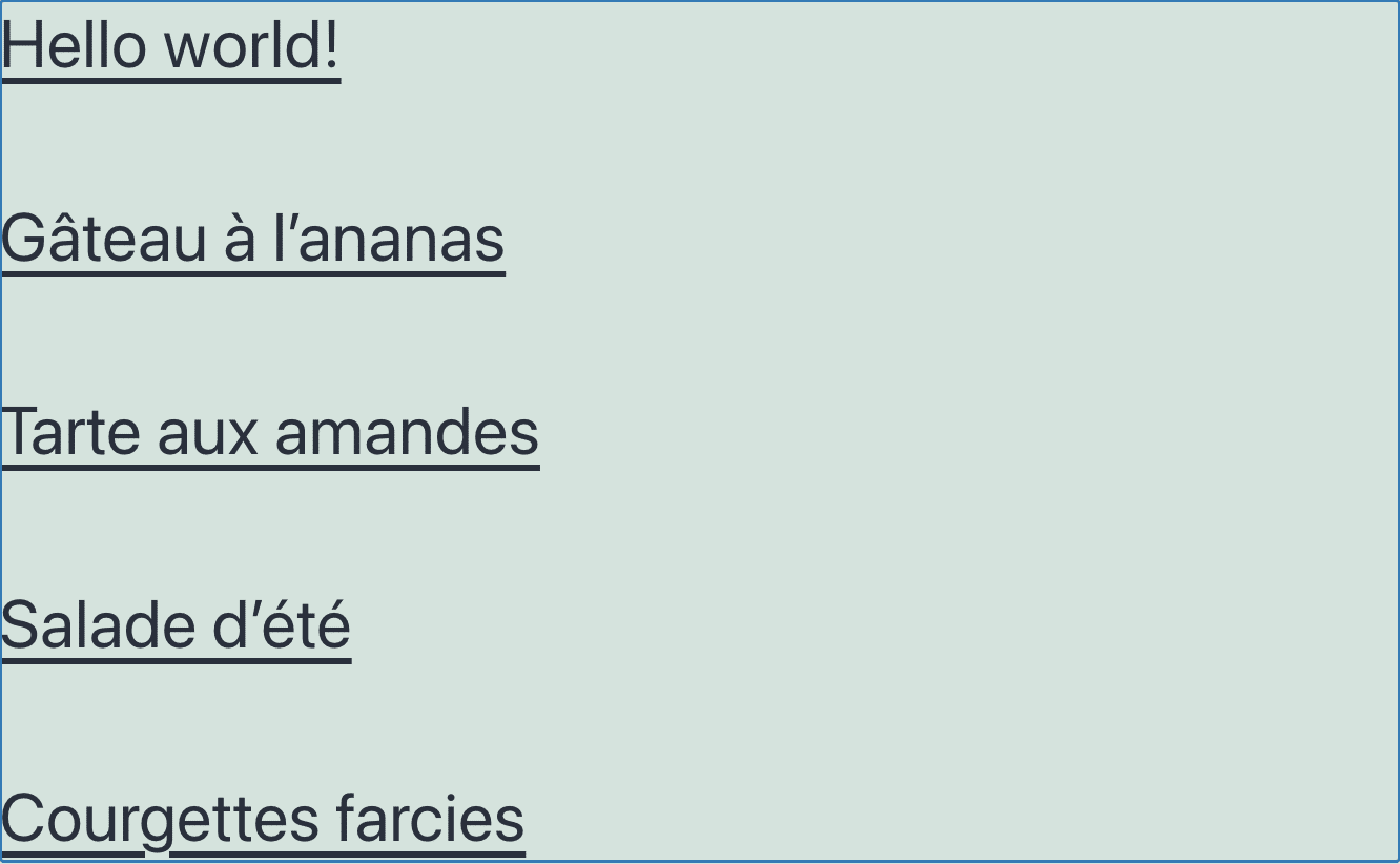 Le bloc « Widget » WordPress Derniers articles.