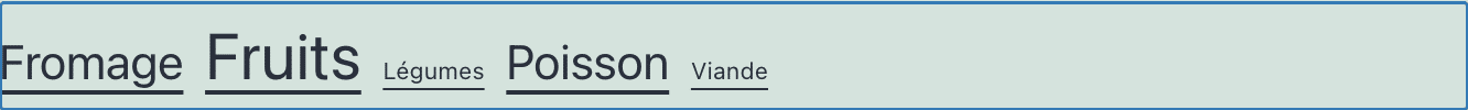 Le bloc « Widget » WordPress Nuage d'étiquettes.