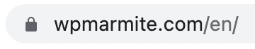 L'extension « en » sur wpmarmite.com correspond aux bonnes pratiques en matière de SEO multilingue.