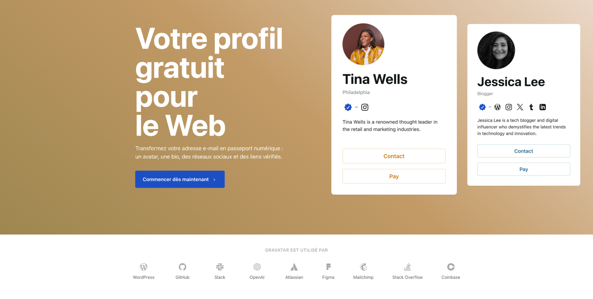 Le site officiel de Gravatar permet de créer un... gravatar.