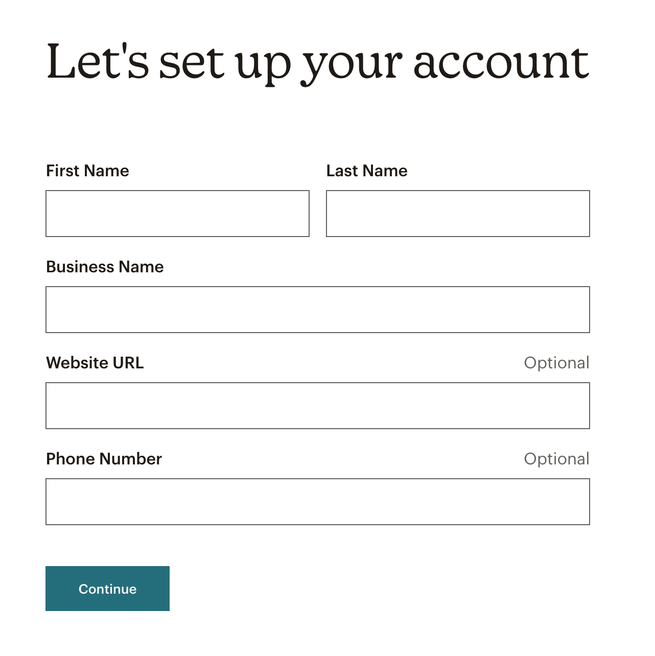 Paramétrage du compte Mailchimp.