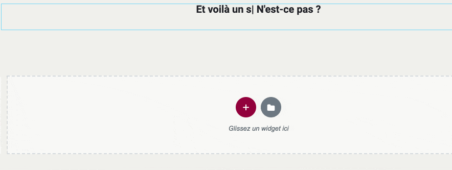 Aperçu du widget pour animer un titre grâce à un add-on Elementor.