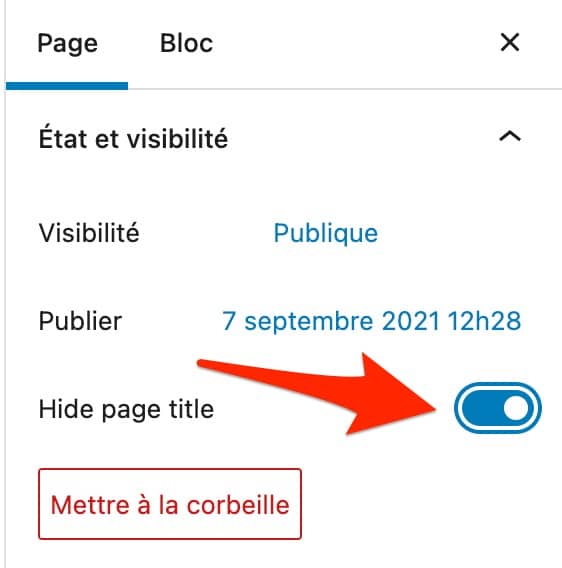 Le thème Go sur WordPress dispose d'une option pour masquer le titre de votre page.