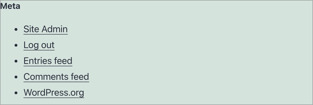 Meta widget.