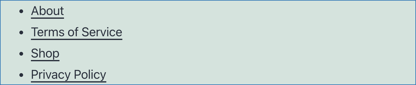 Page List block.