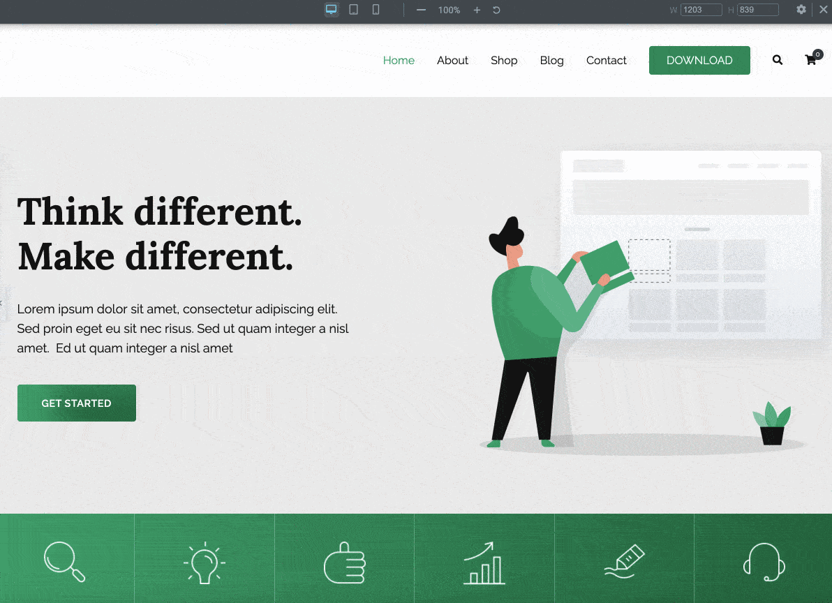 Zakra responsive display.