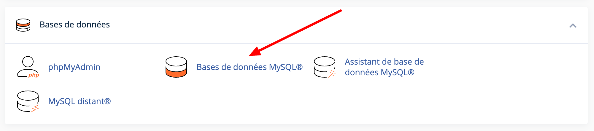 Les bases de données MySQL sur le cPanel.