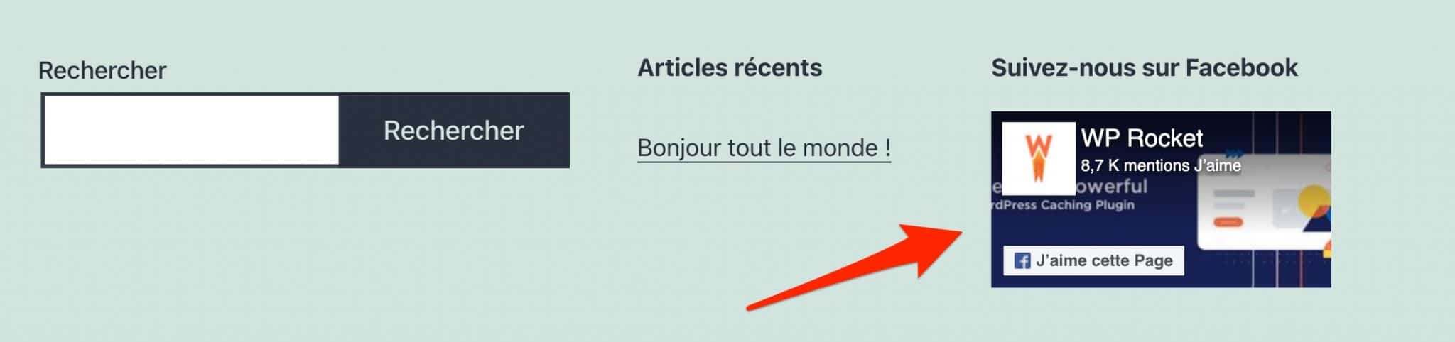 Intégration d'une like box Facebook sur WordPress.