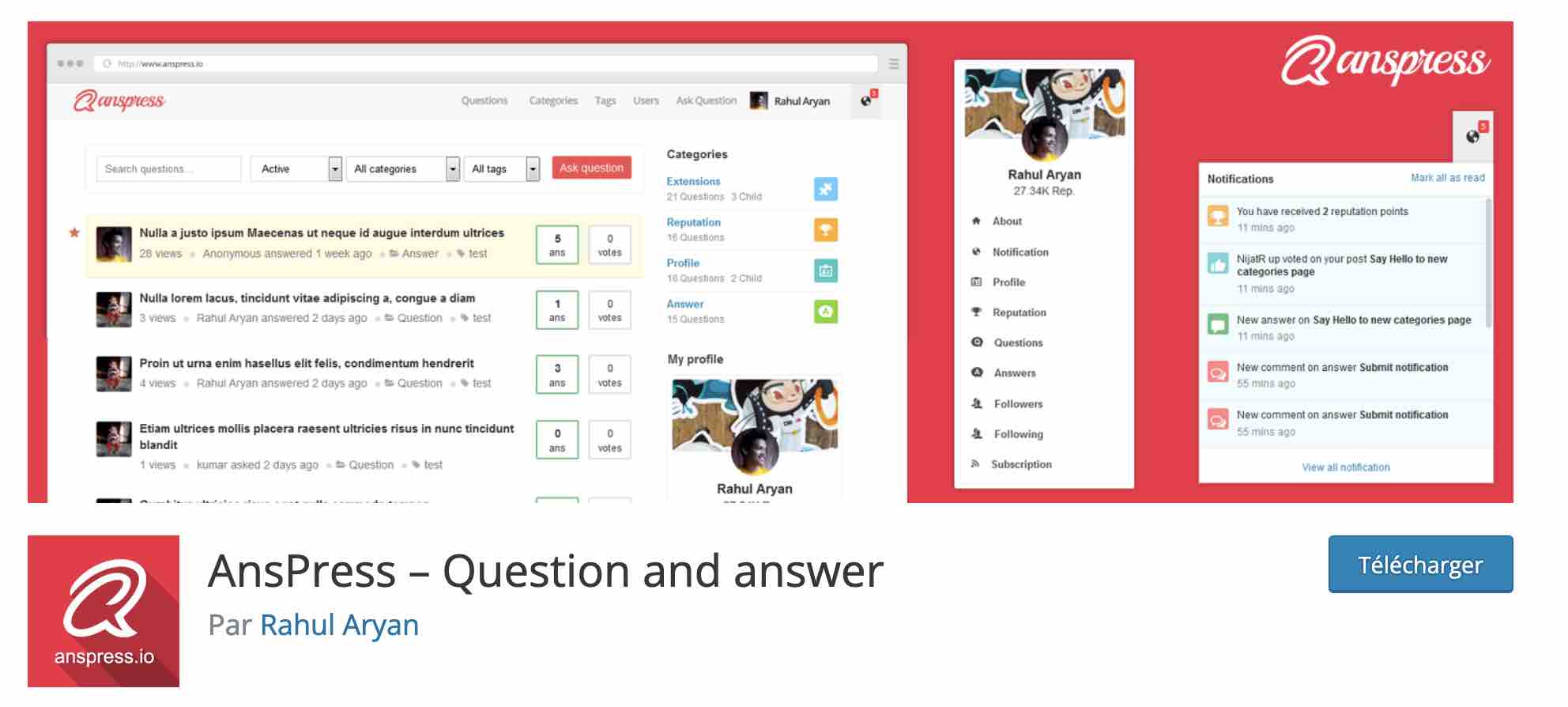 AnsPress est un plugin de forum WordPress questions-réponses.